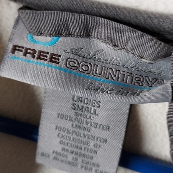 Free Country hoodie jacket small mirco-fleece off white& gray - Picture 12 of 16
